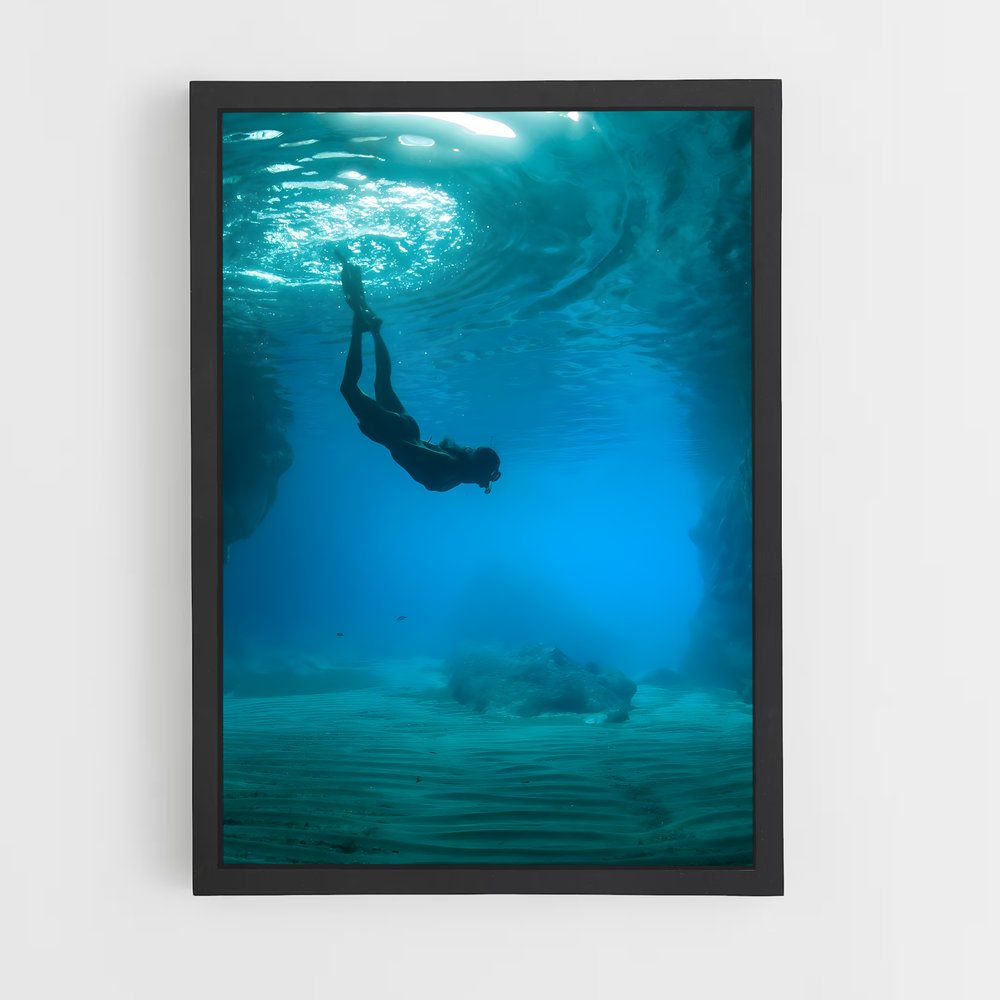 Poster Plongée Mystérieuse – affiche Plongée en apnée (vue 2)